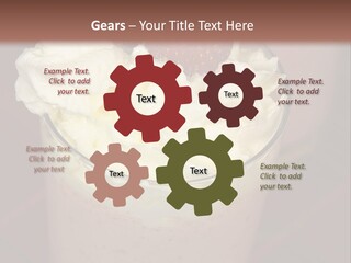 Served Strawberry Smoothie With Whip Cream PowerPoint Template