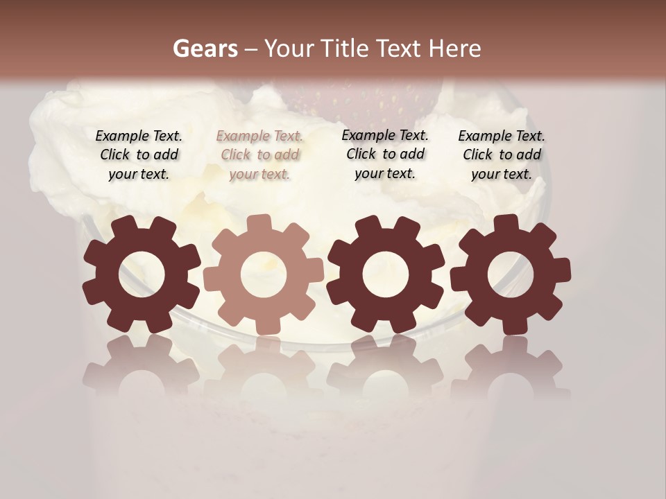 Served Strawberry Smoothie With Whip Cream PowerPoint Template