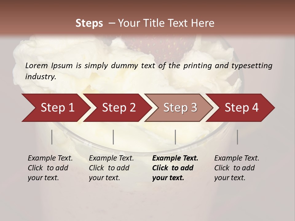 Served Strawberry Smoothie With Whip Cream PowerPoint Template