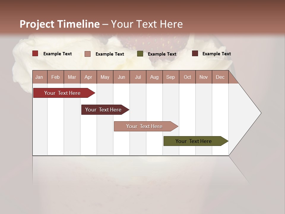 Served Strawberry Smoothie With Whip Cream PowerPoint Template
