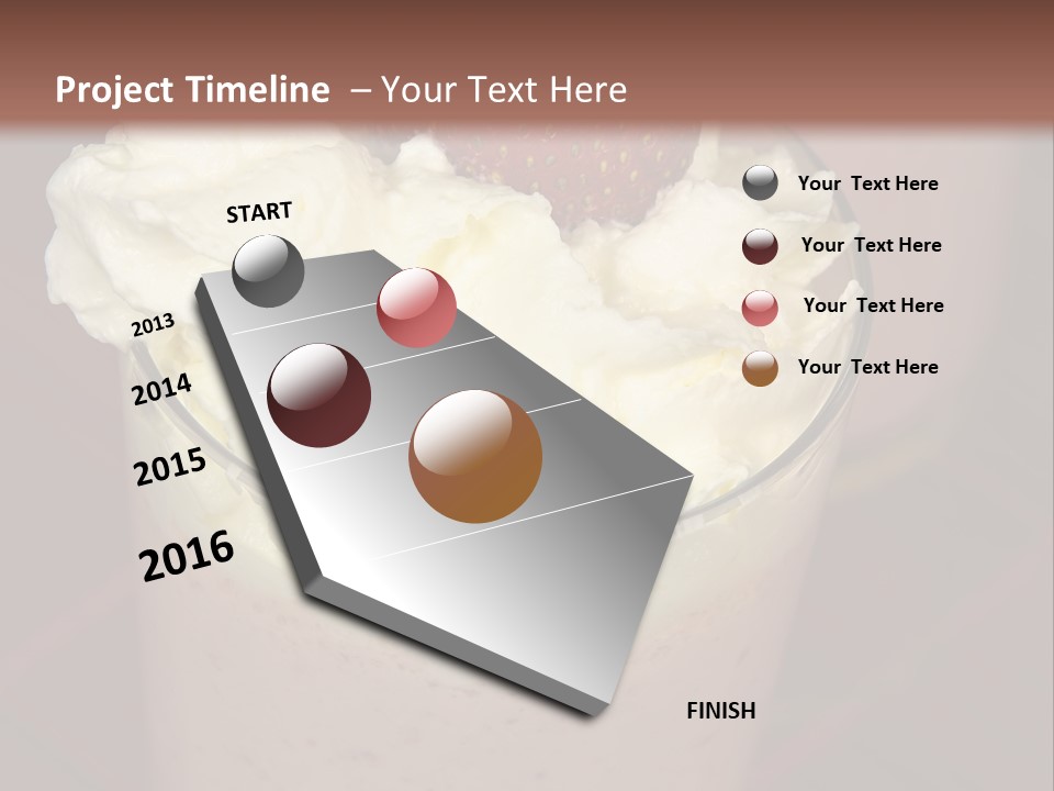 Served Strawberry Smoothie With Whip Cream PowerPoint Template