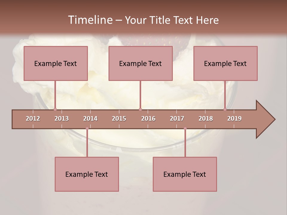 Served Strawberry Smoothie With Whip Cream PowerPoint Template