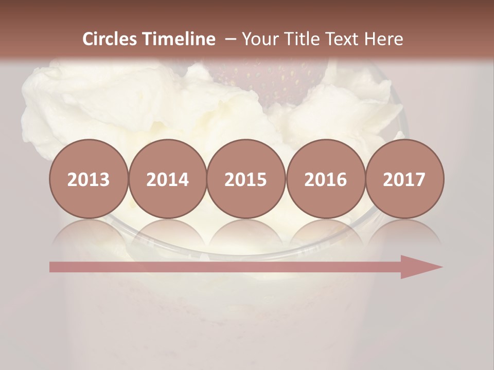 Served Strawberry Smoothie With Whip Cream PowerPoint Template