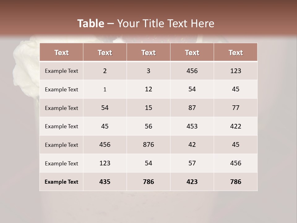 Served Strawberry Smoothie With Whip Cream PowerPoint Template