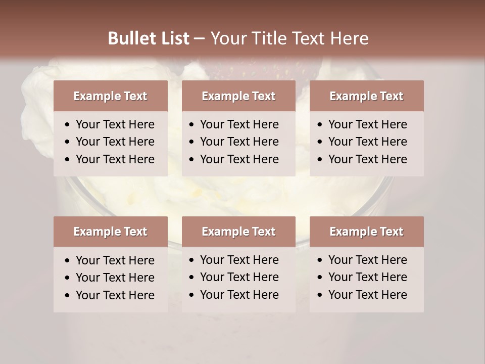 Served Strawberry Smoothie With Whip Cream PowerPoint Template