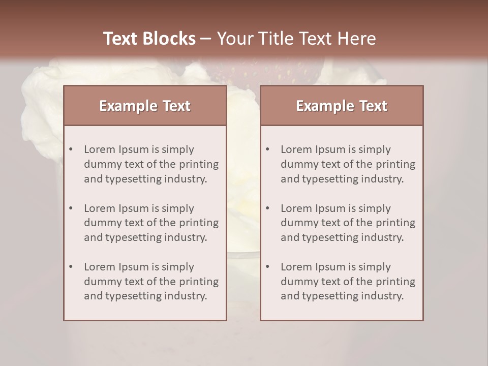 Served Strawberry Smoothie With Whip Cream PowerPoint Template