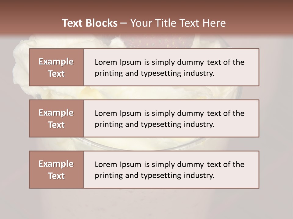 Served Strawberry Smoothie With Whip Cream PowerPoint Template