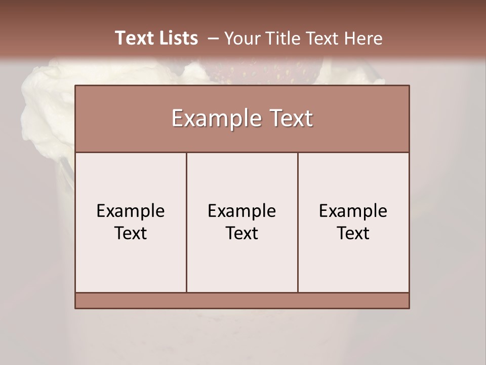 Served Strawberry Smoothie With Whip Cream PowerPoint Template