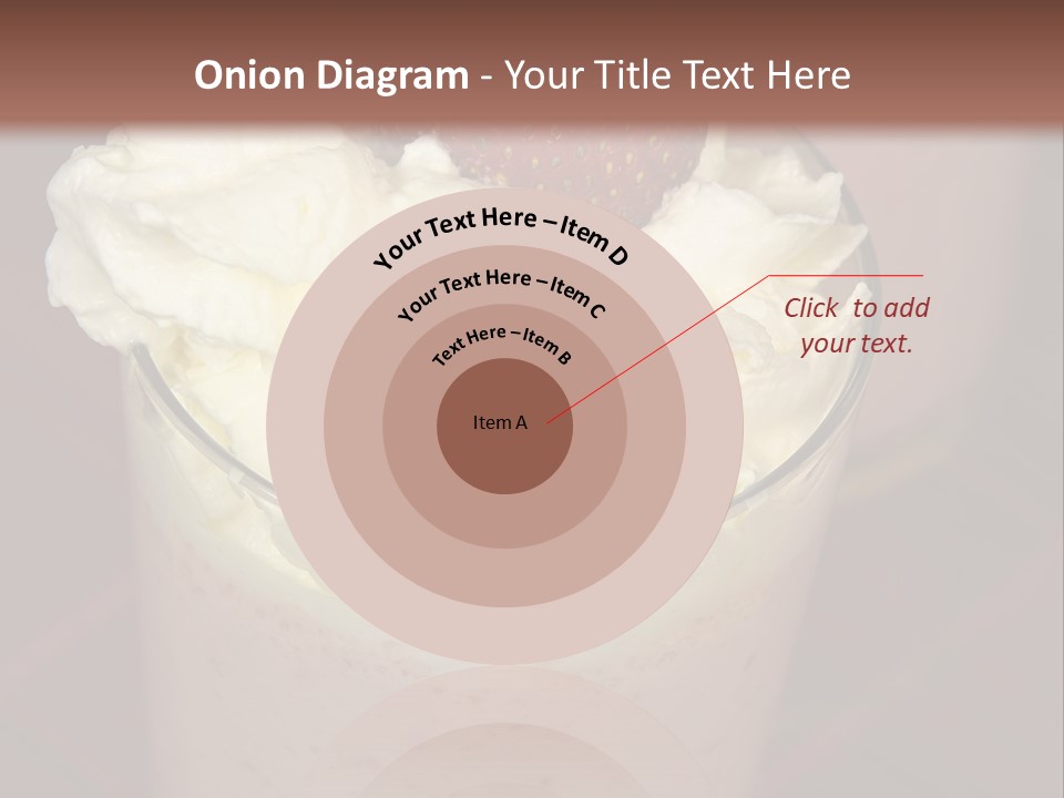 Served Strawberry Smoothie With Whip Cream PowerPoint Template