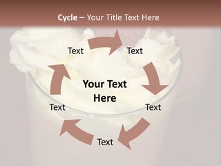 Served Strawberry Smoothie With Whip Cream PowerPoint Template