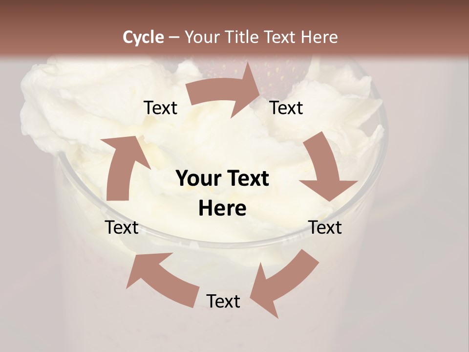 Served Strawberry Smoothie With Whip Cream PowerPoint Template