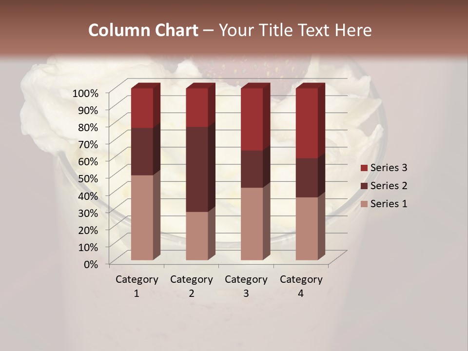 Served Strawberry Smoothie With Whip Cream PowerPoint Template