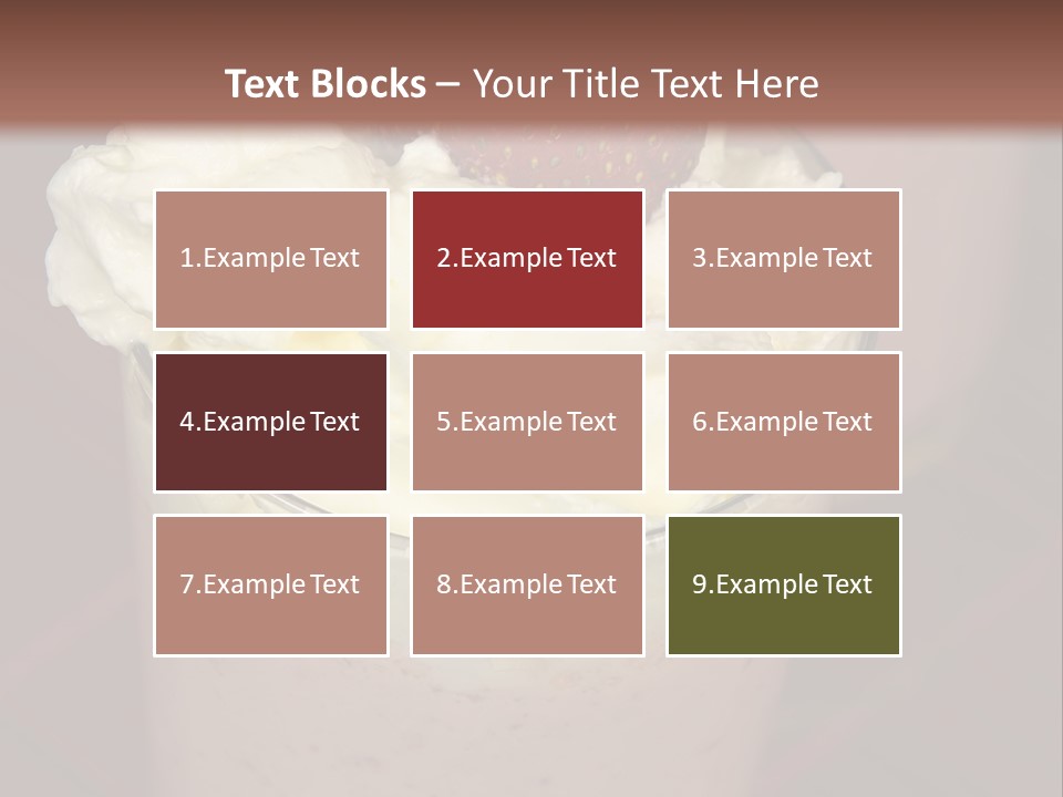 Served Strawberry Smoothie With Whip Cream PowerPoint Template