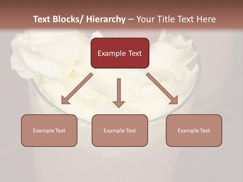 Served Strawberry Smoothie With Whip Cream PowerPoint Template