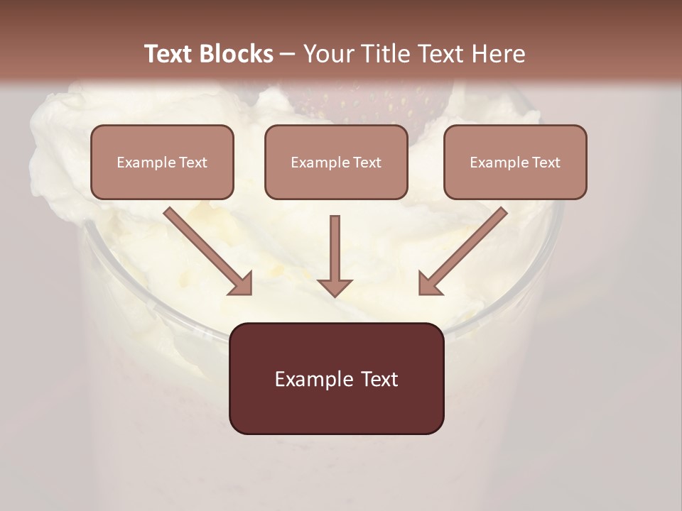 Served Strawberry Smoothie With Whip Cream PowerPoint Template