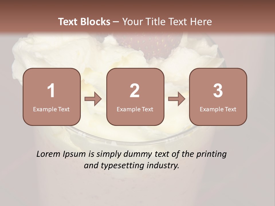 Served Strawberry Smoothie With Whip Cream PowerPoint Template