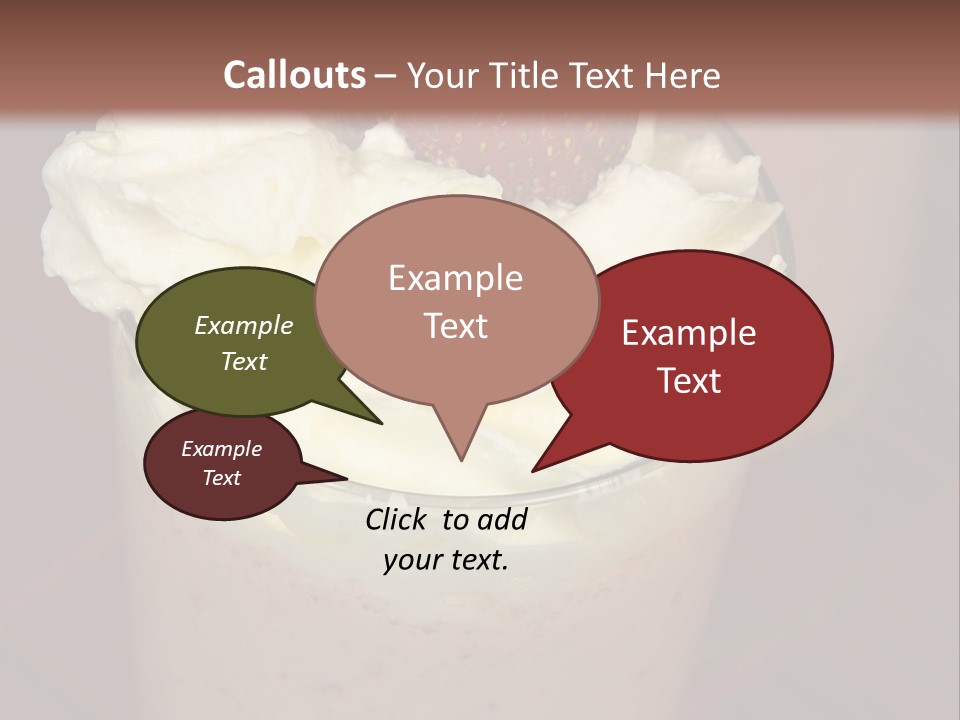 Served Strawberry Smoothie With Whip Cream PowerPoint Template