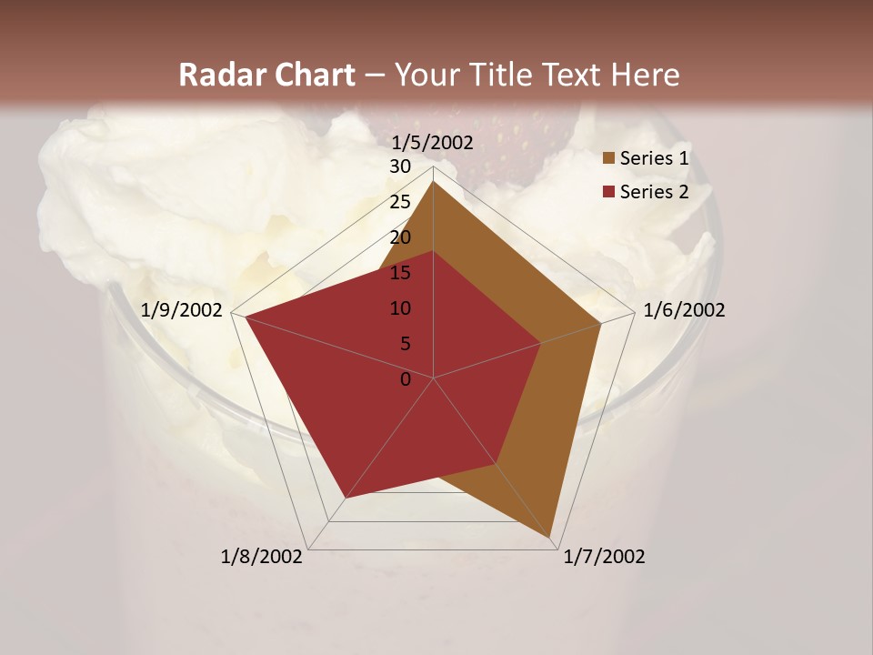Served Strawberry Smoothie With Whip Cream PowerPoint Template