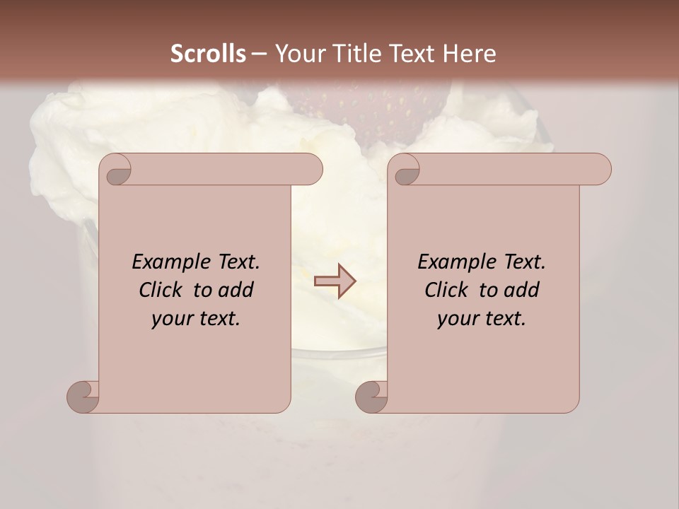 Served Strawberry Smoothie With Whip Cream PowerPoint Template