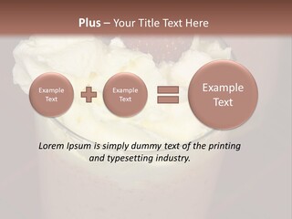 Served Strawberry Smoothie With Whip Cream PowerPoint Template
