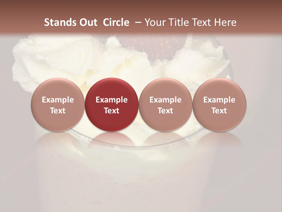 Served Strawberry Smoothie With Whip Cream PowerPoint Template