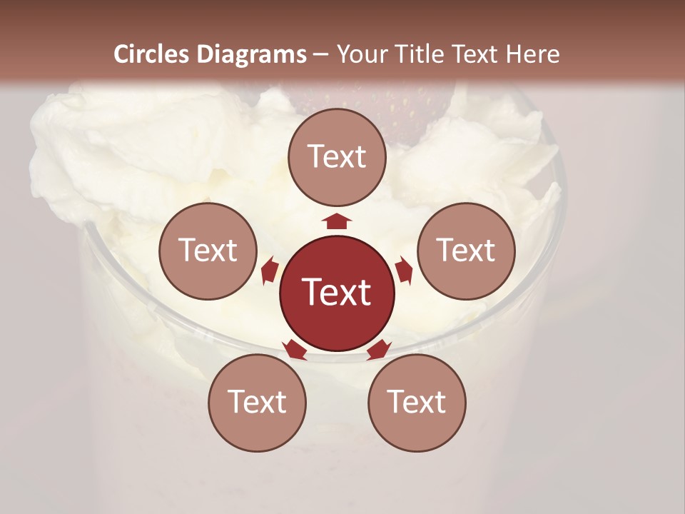 Served Strawberry Smoothie With Whip Cream PowerPoint Template