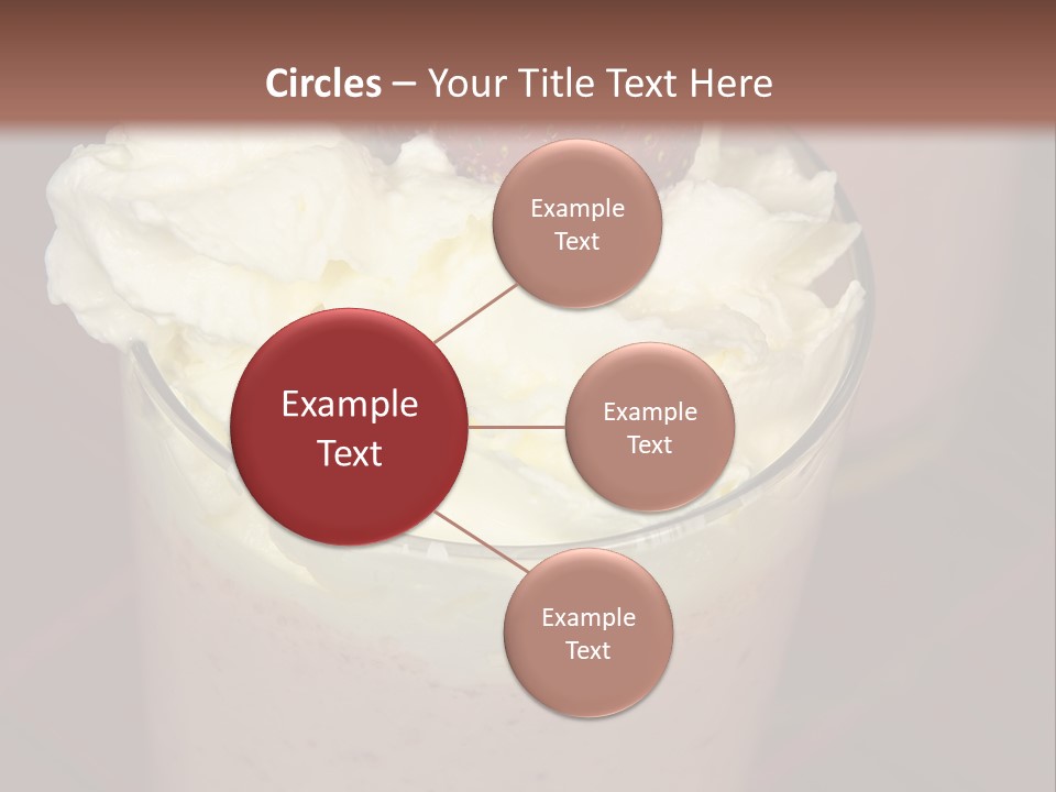 Served Strawberry Smoothie With Whip Cream PowerPoint Template