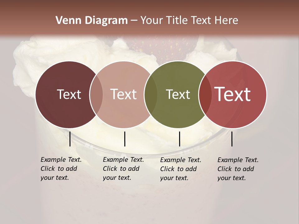 Served Strawberry Smoothie With Whip Cream PowerPoint Template