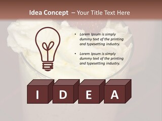 Served Strawberry Smoothie With Whip Cream PowerPoint Template