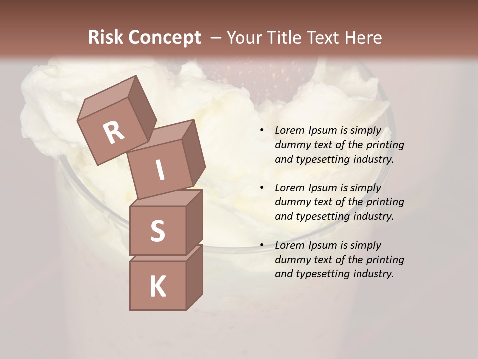 Served Strawberry Smoothie With Whip Cream PowerPoint Template