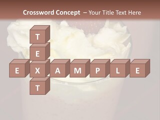 Served Strawberry Smoothie With Whip Cream PowerPoint Template