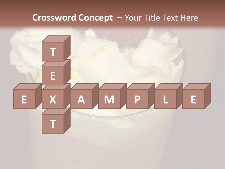 Served Strawberry Smoothie With Whip Cream PowerPoint Template