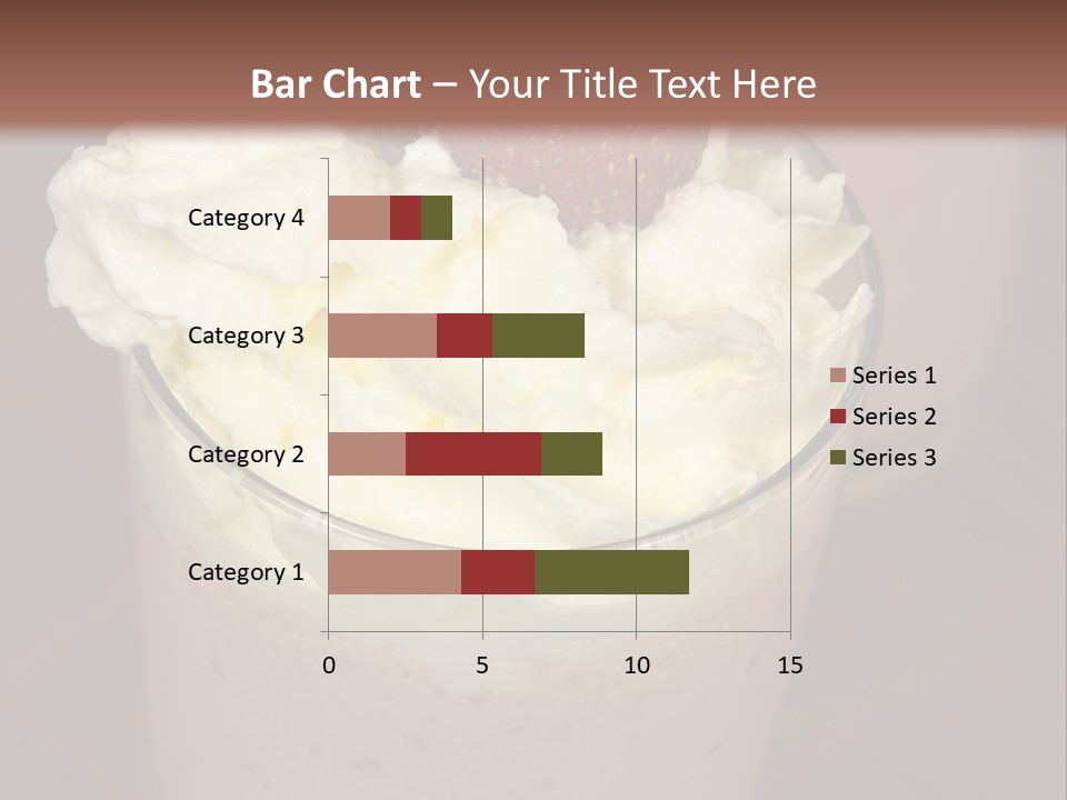 Served Strawberry Smoothie With Whip Cream PowerPoint Template