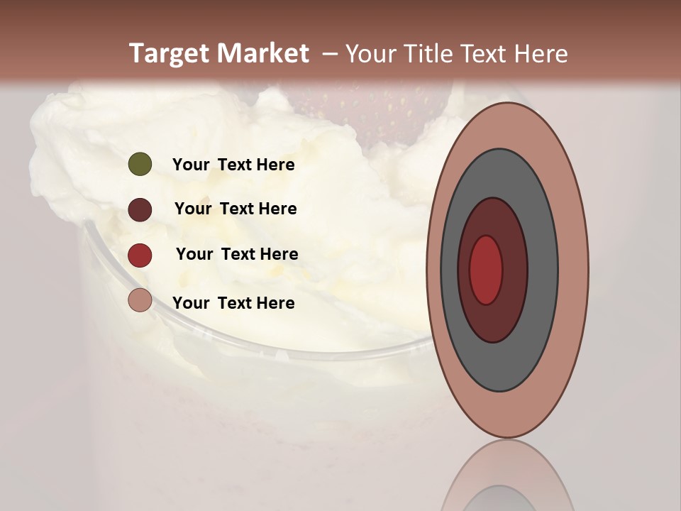 Served Strawberry Smoothie With Whip Cream PowerPoint Template
