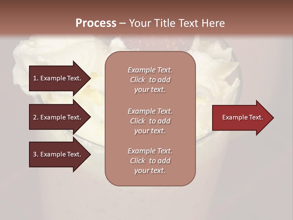 Served Strawberry Smoothie With Whip Cream PowerPoint Template