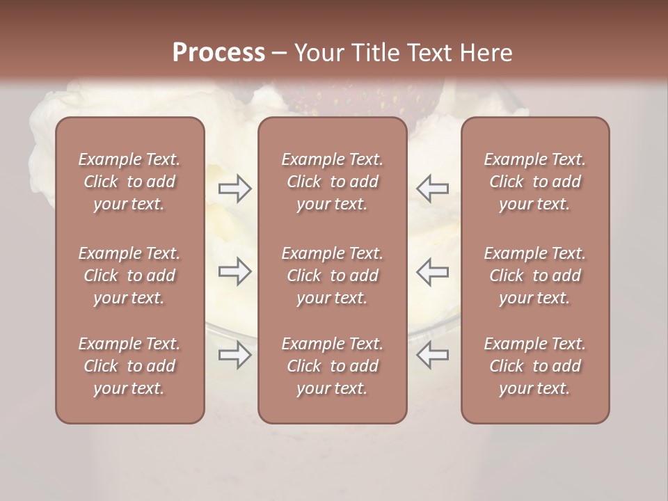 Served Strawberry Smoothie With Whip Cream PowerPoint Template
