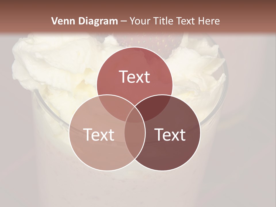Served Strawberry Smoothie With Whip Cream PowerPoint Template