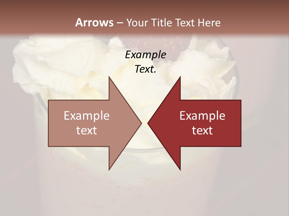 Served Strawberry Smoothie With Whip Cream PowerPoint Template