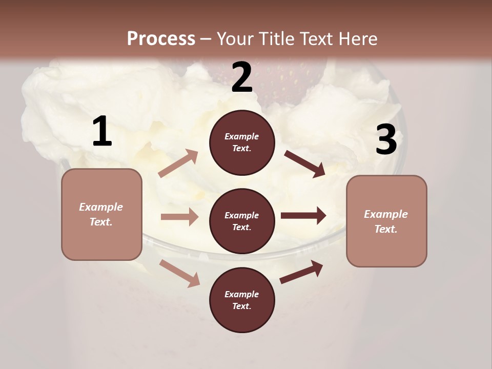 Served Strawberry Smoothie With Whip Cream PowerPoint Template