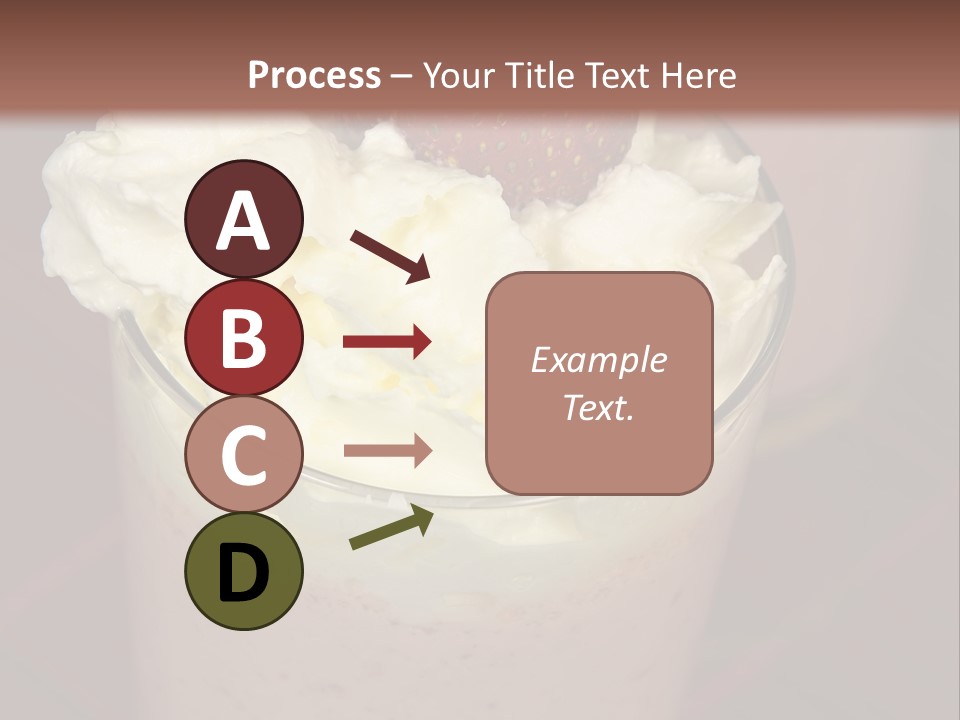 Served Strawberry Smoothie With Whip Cream PowerPoint Template