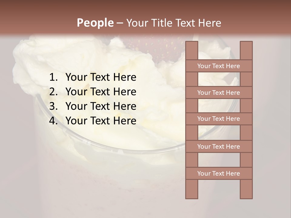 Served Strawberry Smoothie With Whip Cream PowerPoint Template