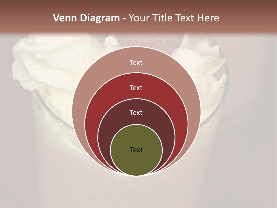Served Strawberry Smoothie With Whip Cream PowerPoint Template