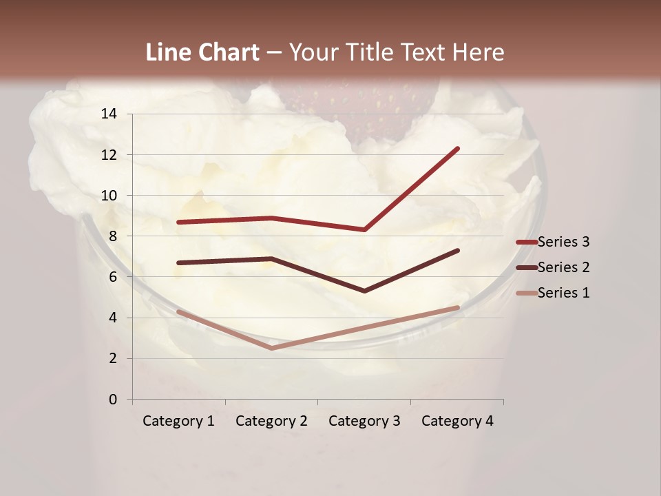 Served Strawberry Smoothie With Whip Cream PowerPoint Template