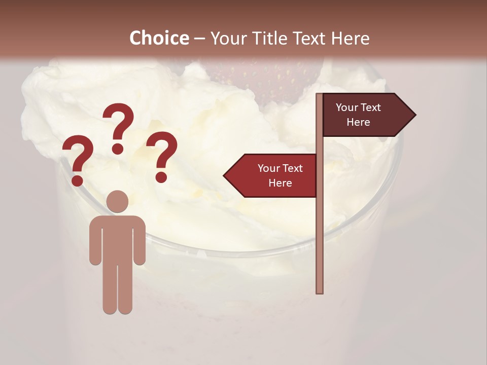 Served Strawberry Smoothie With Whip Cream PowerPoint Template