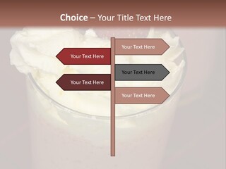Served Strawberry Smoothie With Whip Cream PowerPoint Template