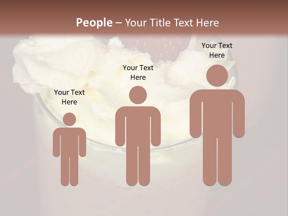 Served Strawberry Smoothie With Whip Cream PowerPoint Template