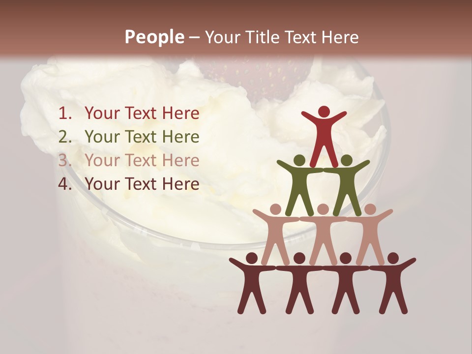 Served Strawberry Smoothie With Whip Cream PowerPoint Template