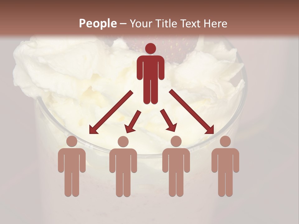 Served Strawberry Smoothie With Whip Cream PowerPoint Template
