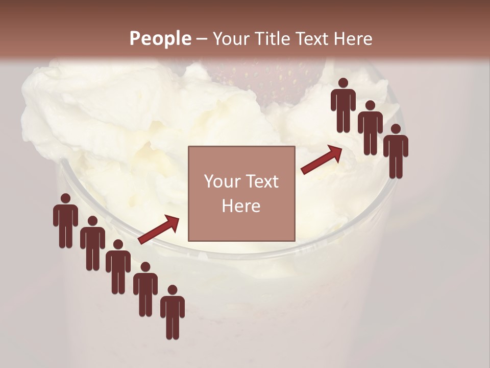 Served Strawberry Smoothie With Whip Cream PowerPoint Template