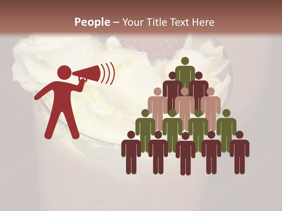 Served Strawberry Smoothie With Whip Cream PowerPoint Template
